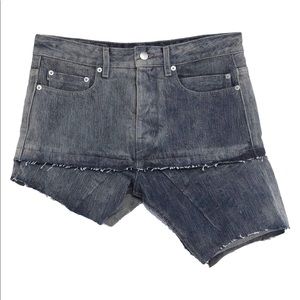 Rick Owens asymmetric denim mini skirt